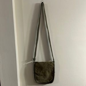 Fossil green corduroy purse